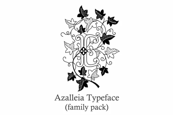 Azalleia Typeface Family Pack: Exaggerated Flourished Caps for Editorial Design
